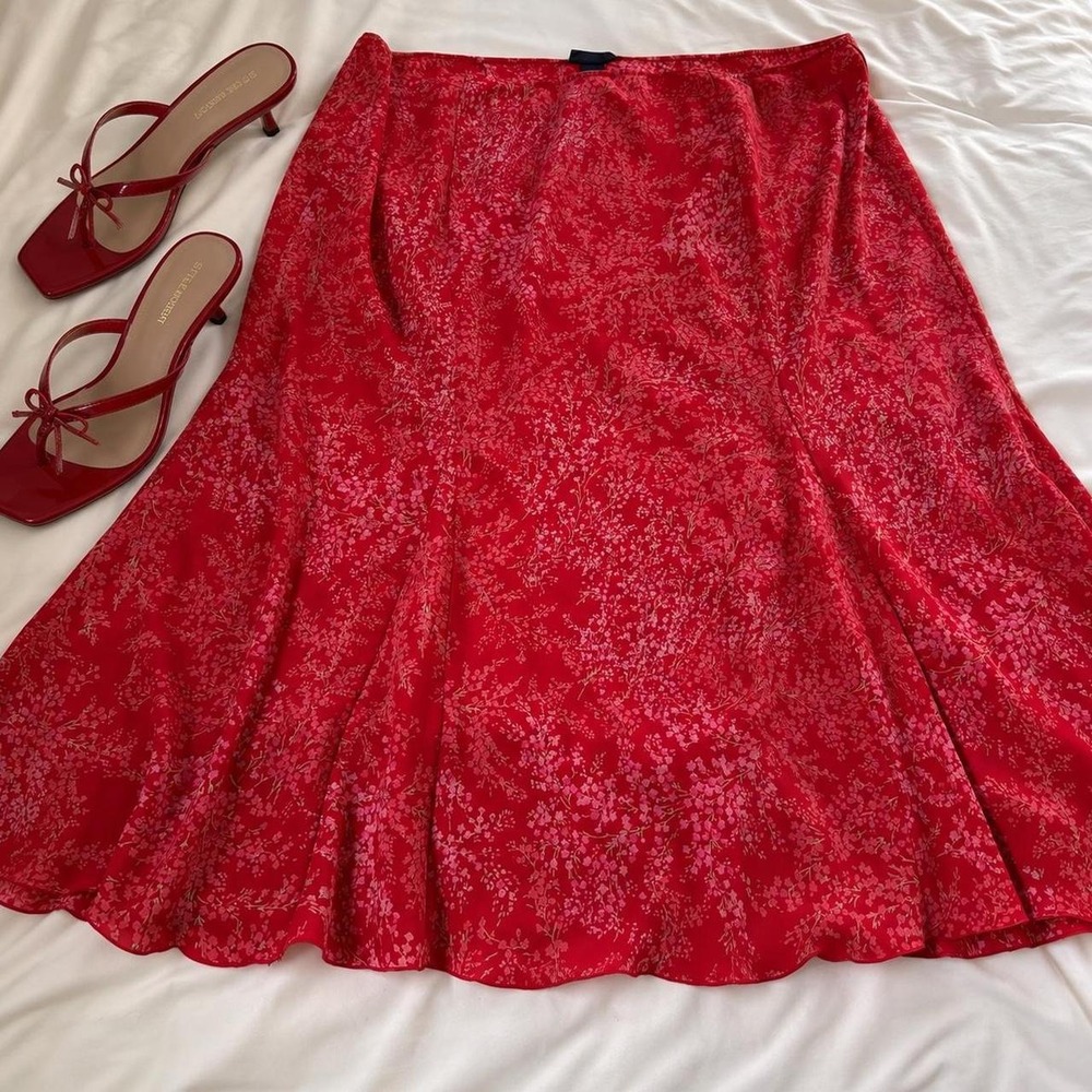 Pink Floral Midi Skirt Venezia pink floral midi skirt size 26